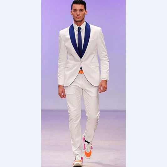 2 pieces One Button Men Suits Groomsmen Shawl Lapel Groom Tuxedos Wedding/Prom Best Man Blazer ( Jacket+Pantst+Tie)