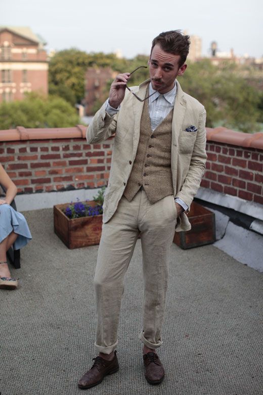 Beige Linen Summer Beach Men Suit Slim Fit Tuxedo Custom Groom Blazer Terno 3 Pieces Jacket+Pant+Vest