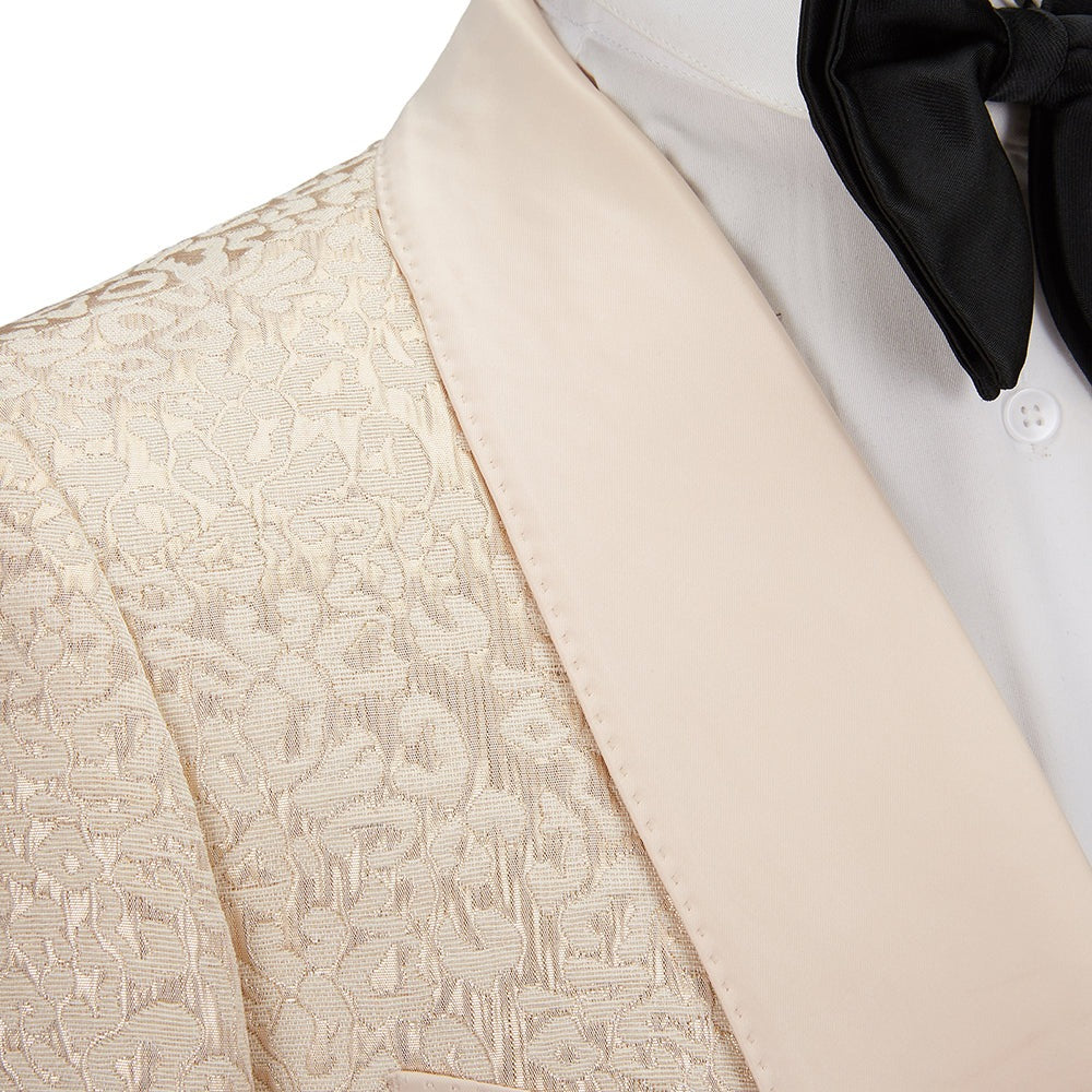 Embroidered Men Suit Jacquard 2 Pcs Suit