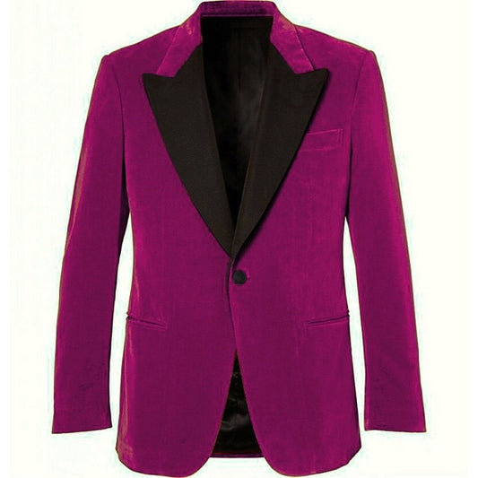 Traje de cena de terciopelo para hombre, hecho a medida, con solapa de pico, para graduación, para novio, blazer de terciopelo, chaqueta y pantalón, conjunto de 2 piezas