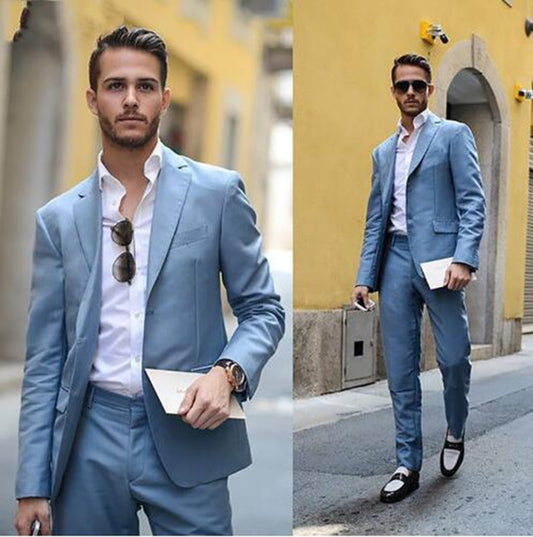Costume d'été pour homme, veste et pantalon, costume de mariage, respirant, décontracté, costume de bal, 2 pièces pour mariage (blazer + pantalon) 