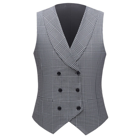 Gray White Plaid Custom Business Suit
