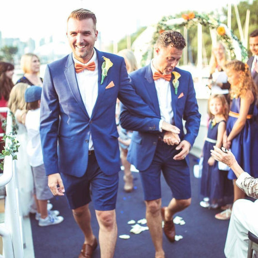 Summer Royal Blue Beach Men Suit Wedding Suit Men Best Man Tuxedos Shorts Pants Grooms Slim Tailored 2 Pcs Coat+Shorts