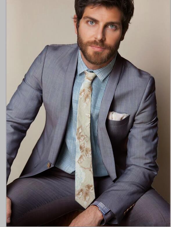 Men's Shawl Lapel 2-Piece Suit for Groom Wedding & Party (Jacket, Pants, Tie)