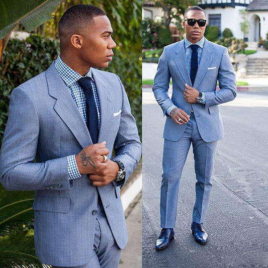 Blazers Costume Men Blue For Business Wedding Prom Smart Casual Blazer Slim Fit Terno Tuxedos Formal 2 Pieces