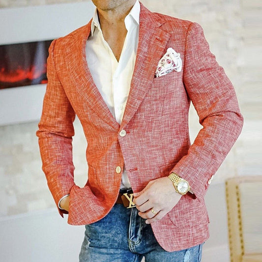 Men's Business Casual Suit Solid Color Top Suit Jacket Single Breasted Business Suit
