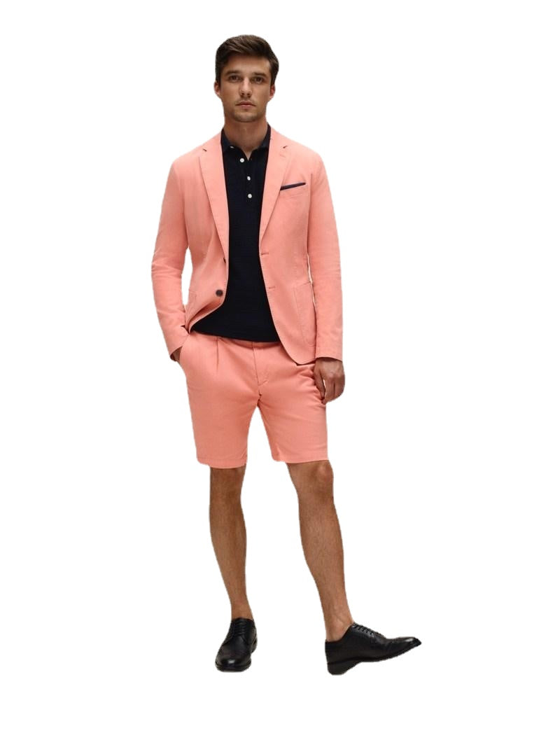 Costume Homme Men Suit With Short Pant Men Suit 2 Pieces (Jacket+Pants) Traje Hombre Chalecos Para HombreTuxedo Blazer Masculino