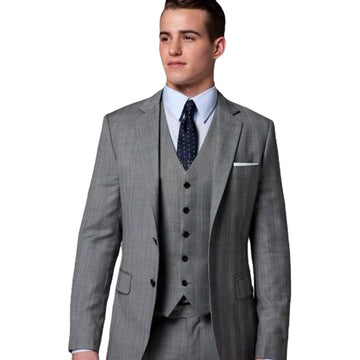 Grey Men Suits Wedding Bridegroom Groom Prom Slim Fit Blazer 3 Pieces(Jacket+Pants+Vest)