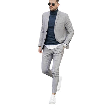 Classic Wedding Tuxedos Men Suit Slim Fit Peak Lapel Prom BestMan Groomsmen Blazer Dinner Party Business 2 Piece (Jacket+Pants)