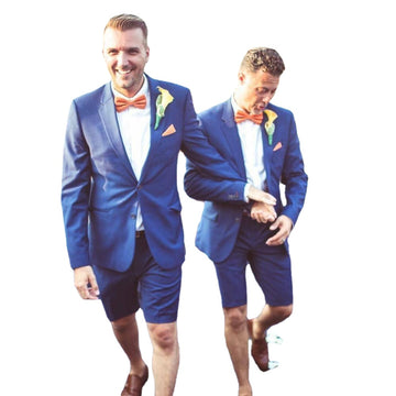 Summer Royal Blue Beach Men Suit Wedding Suit Men Best Man Tuxedos Shorts Pants Grooms Slim Tailored 2 Pcs Coat+Shorts