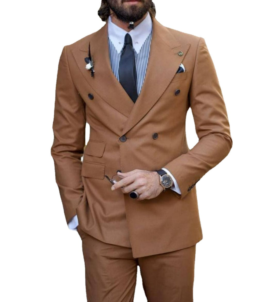 Peak Lapel Men' Suits Double Breasted Blazer Sets For Wedding Formal Wear Custom 2-Piece Jacket+Pants Trajes De Hombre