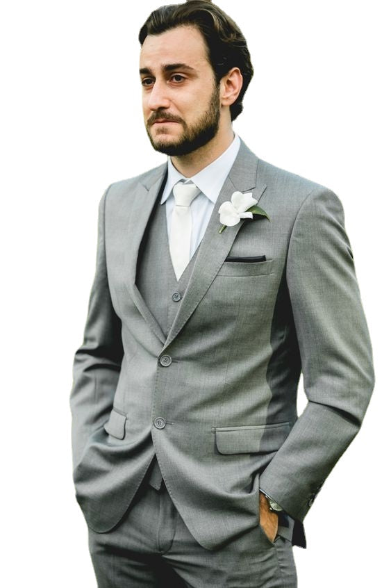 Terbaru Mantel Celana Pria Blazer Slim Fit 3 Buah Kurus Pengantin Pria Gaun Custom Made Gaya Prom Jaket pakaian Pria Set 