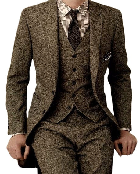 Design Custom Made Dinner Party Casual Suit Groom Tuxedos Wedding Blazer Suits Men 3 Piece(Jacket+Pant+Vest+Tie)
