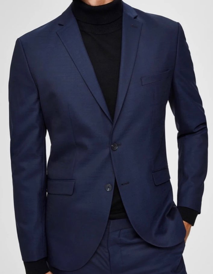 Business Dark Blue Men Suits Notch Lapel Two Button Wedding Tuxedo Terno Masculino Prom Groom 2 Pcs Slim Fit Blazer Jacket+Pant