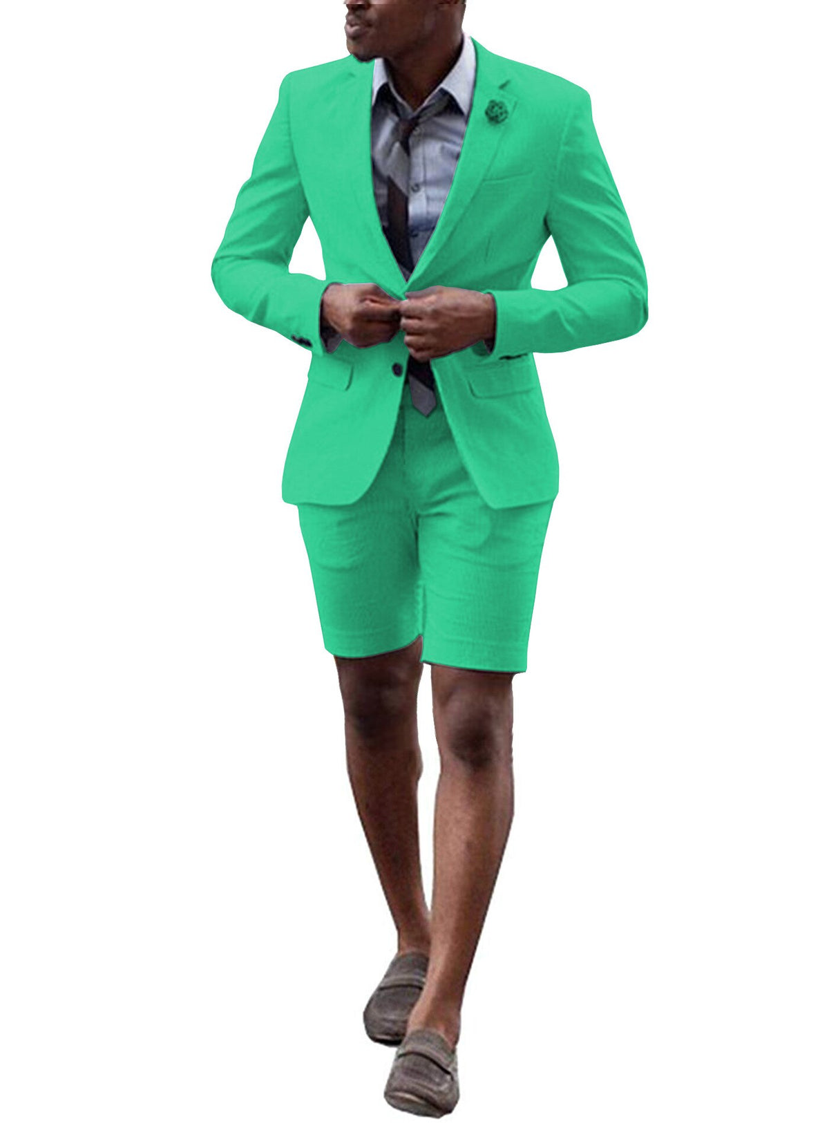 Casual Summer Wear Men's Suits Tuxedos With Short Pants 2 Buttons Custom Made Wedding Groom Prom Blazer 2 Pieces Jacket+Trouser