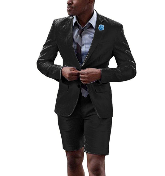 Casual Summer Wear Men's Suits Tuxedos With Short Pants 2 Buttons Custom Made Wedding Groom Prom Blazer 2 Pieces Jacket+Trouser