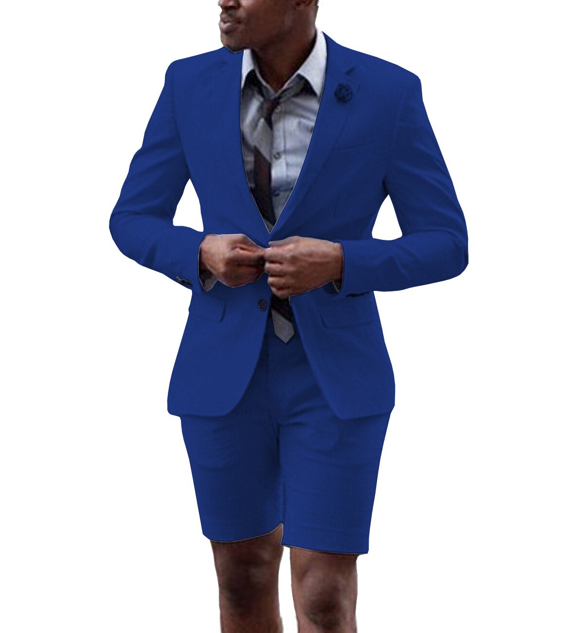 Casual Summer Wear Men's Suits Tuxedos With Short Pants 2 Buttons Custom Made Wedding Groom Prom Blazer 2 Pieces Jacket+Trouser