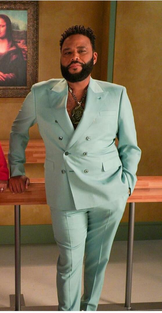 Double Breasted Blazers Mint Green Grooms Tuxedos Peak Lapel Wedding Dresses Slim Fitted Business Costumes 2 Pieces