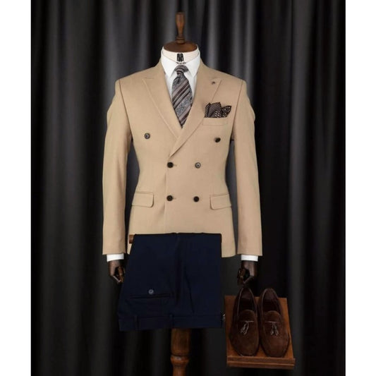Trajes caqui nuevos para hombre para boda, chaqueta, 2 piezas, esmoquin para novio, pantalones, traje formal a medida para negocios, fiestas, celebridades, bailes de graduación. 