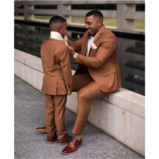 Father And Son Men Suits 3 Pcs Costume Homme Notch Lapel Tuxedos Slim Fit Groom Prom Terno Blazer Daily Wear Outfits