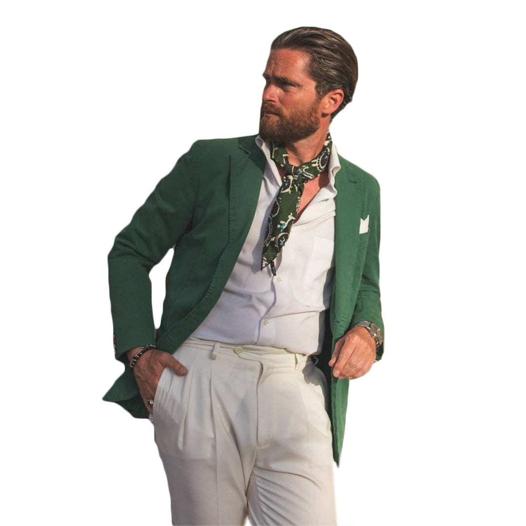 Green Men Jacket Plus Size Wedding Blazer Tuxedos Prom Party Coat Formal Wear