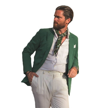 Green Men Jacket Plus Size Wedding Blazer Tuxedos Prom Party Coat Formal Wear