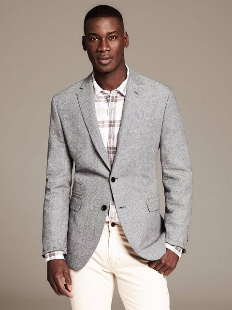 Traje de hombre de 2 piezas (chaqueta, pantalón y corbata), corte entallado, abrigo sencillo, a medida, para fiesta y boda. 
