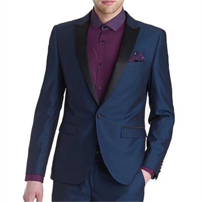 Trajes de hombre de 2 piezas (chaqueta, pantalón y corbata), esmoquin ajustado para padrinos de boda, a medida. 