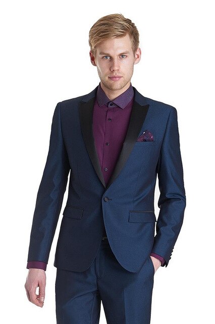 Trajes de hombre de 2 piezas (chaqueta, pantalón y corbata), esmoquin ajustado para padrinos de boda, a medida. 