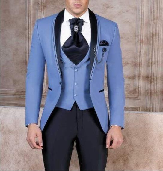Traje de hombre ajustado con abrigo azul para boda, conjuntos de lujo para hombre, conjunto de blazer, vestidos de fiesta, esmoquin, chaqueta Peaky Blinders, conjuntos. 