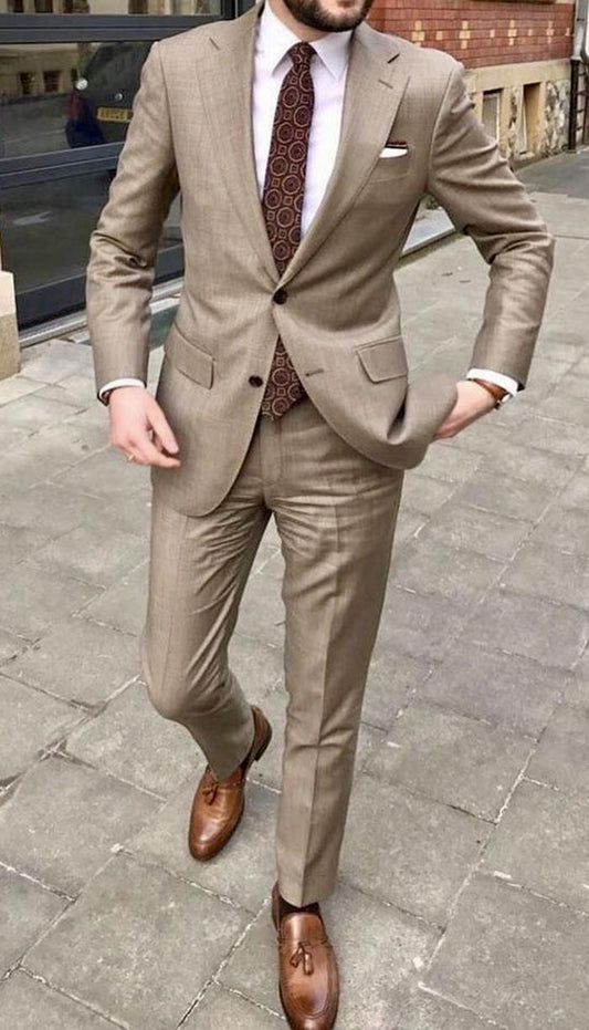 Costume 2 pièces décontracté pour homme, smoking de mariage, revers cranté, costume pour homme, soirée, bal, blazer