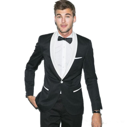 Men Suits Wedding Tuxedo Black Jacket With Pants Custom Made Groom Wear Costumes Hommes