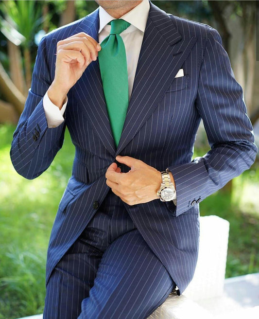 Suits Peaked Lapel Two Button Groom Wedding Business Prom Party Blazer Jacket (Jacket+Pants)