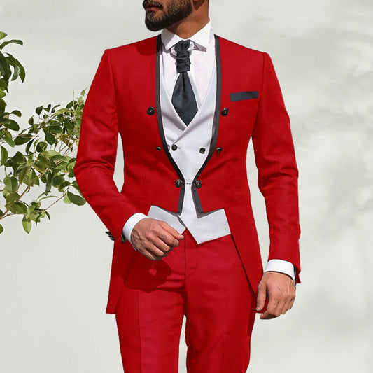 Custom Made Charcoal Men's Tailcoat Wedding Evening Dress Formal Tuxedo For Groom Groomsmen Costume Homme 3 Piece Set