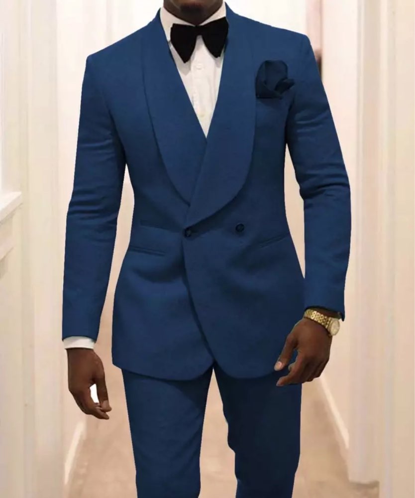 Men's Suit Burgundy Jacquard Formal 2 Pieces Slim Fit Double Breasted Prom Tuxedos Wedding Suits Blazer Pants