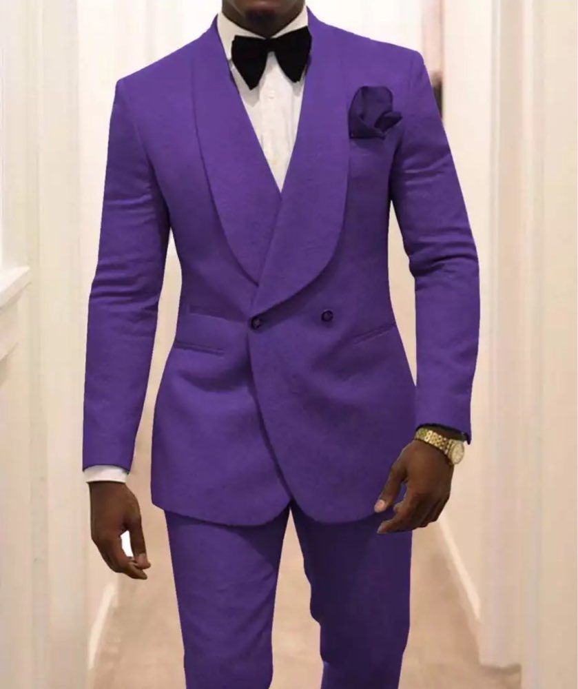 Men's Suit Burgundy Jacquard Formal 2 Pieces Slim Fit Double Breasted Prom Tuxedos Wedding Suits Blazer Pants