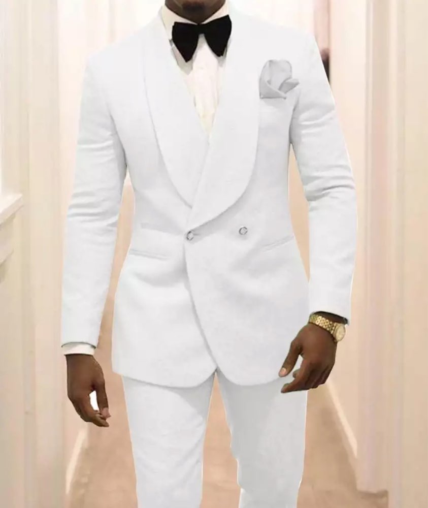 Men's Suit Burgundy Jacquard Formal 2 Pieces Slim Fit Double Breasted Prom Tuxedos Wedding Suits Blazer Pants