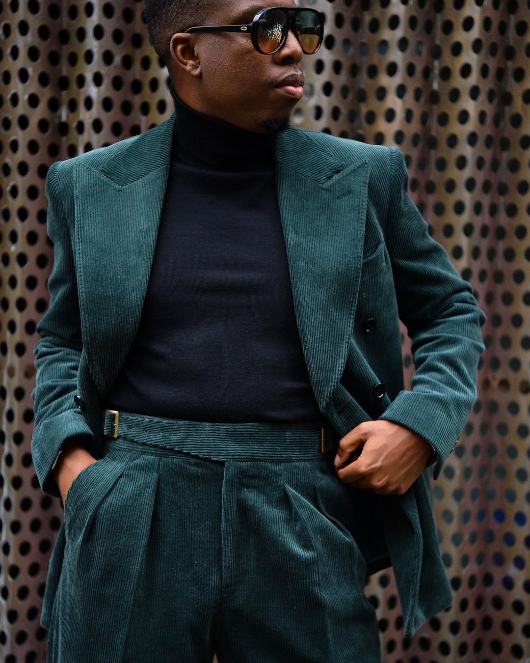 (Chaqueta + Pantalones) Elegante esmoquin de novio de 2 piezas con solapa de pico verde otoñal para boda, traje formal de graduación, fiesta, noche, blazer hecho a medida