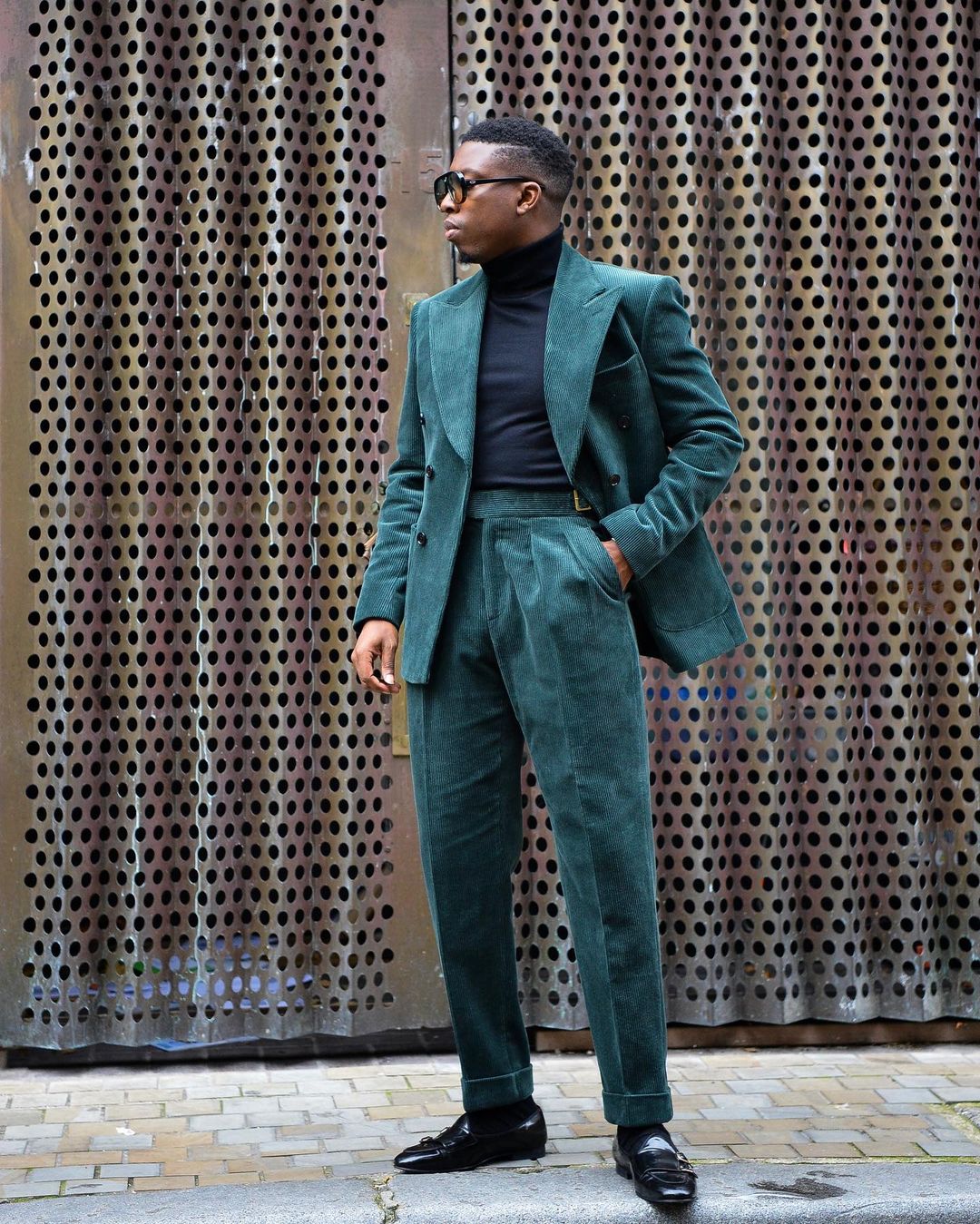 (Chaqueta + Pantalones) Elegante esmoquin de novio de 2 piezas con solapa de pico verde otoñal para boda, traje formal de graduación, fiesta, noche, blazer hecho a medida