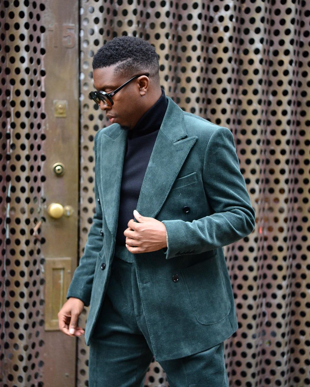 (Chaqueta + Pantalones) Elegante esmoquin de novio de 2 piezas con solapa de pico verde otoñal para boda, traje formal de graduación, fiesta, noche, blazer hecho a medida