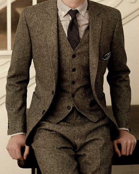 Design Custom Made Dinner Party Casual Suit Groom Tuxedos Wedding Blazer Suits Men 3 Piece(Jacket+Pant+Vest+Tie)