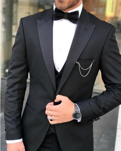 Men Suits Wedding Tuxedos for Groom Costume Homme Slim Fit Blazer Terno Masculino 3 Pieces Jacket Pant Vest