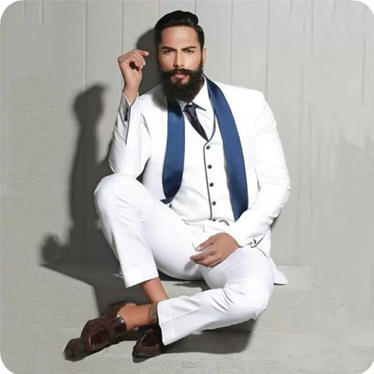 Costume 3 pièces sur mesure pour homme, costume de mariage pour garçon d'honneur, grande taille 