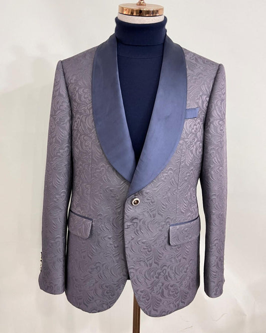 Light Purple Jacquard Men's Luxury Wedding Suits One Button Custom Slim Fit Groom Tuxedo Men's Business Casual 2 Pieces