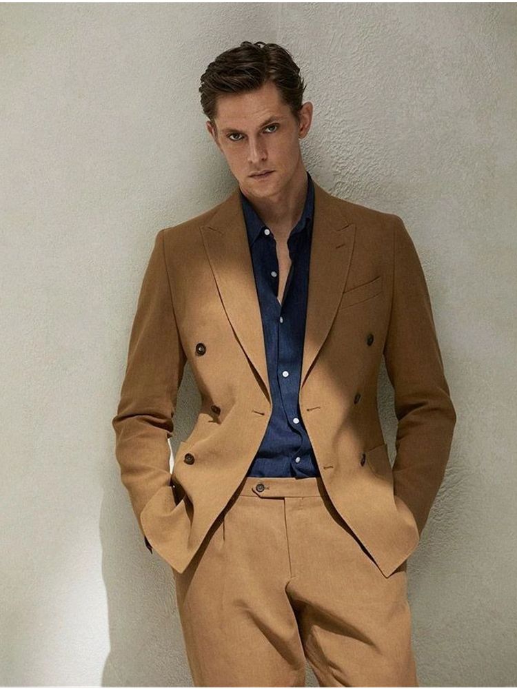 Conjunto de traje de lujo para hombre, chaqueta de boda, estilo italiano, para caballero, negocios, informal y formal. 