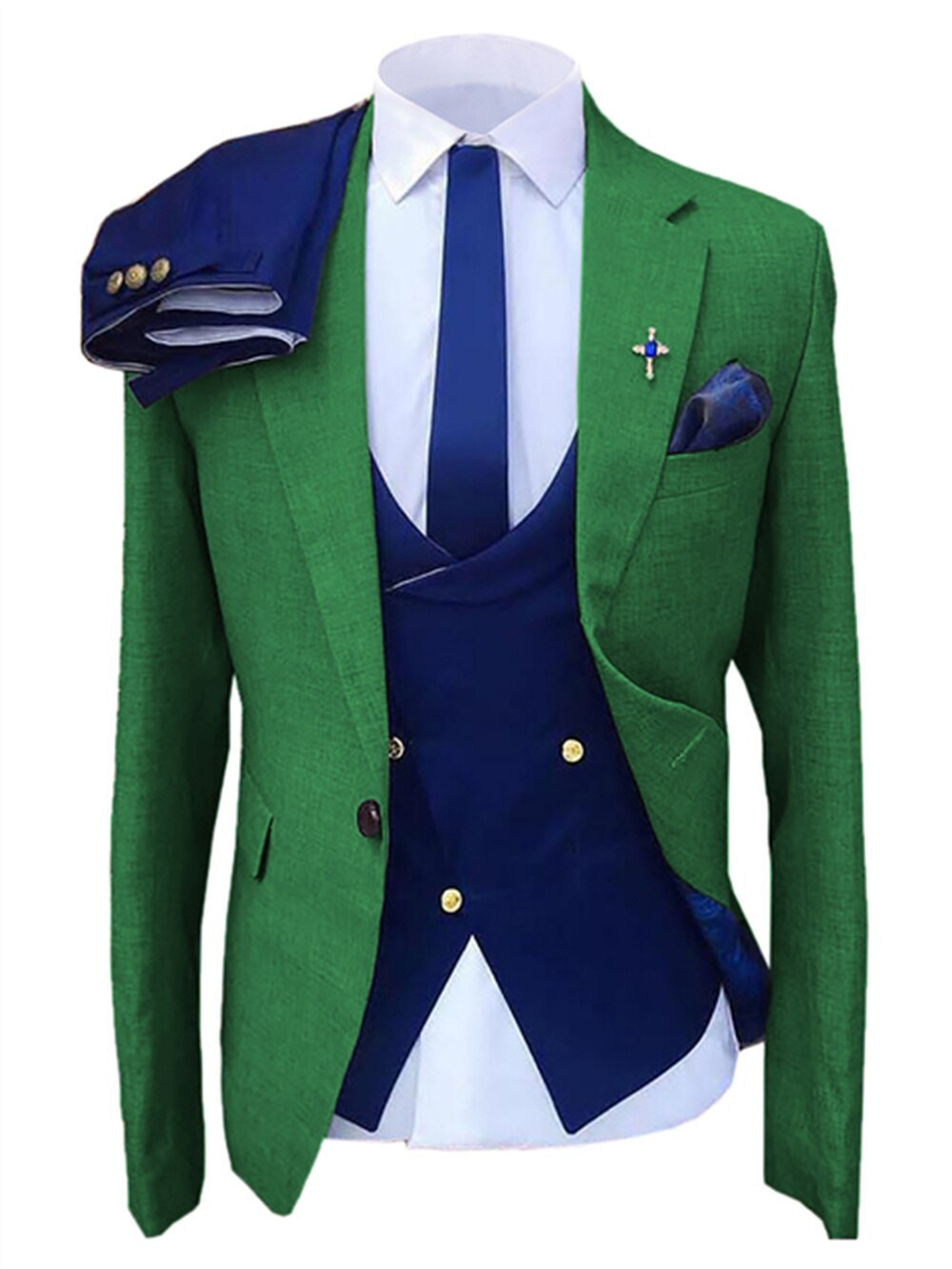 Men's Vintage Style 3-Piece Suit Set with Blazer for Formal Weddings