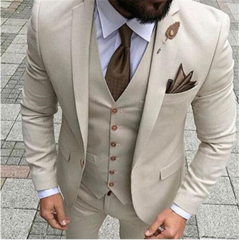 Traje de hombre para graduación, esmoquin ajustado de 3 piezas, traje de novio para boda, blazer personalizado, terno masculino de 3 piezas