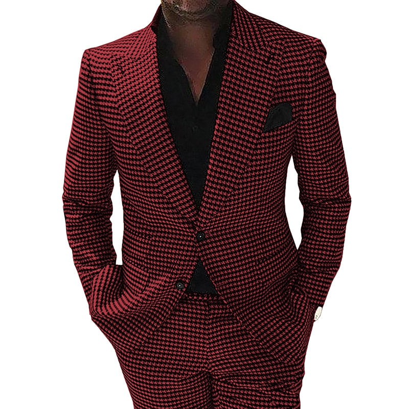 Trajes formales para hombre, esmoquin de lana/tweed con solapa de muesca para boda, graduación, blazer, trajes de padrino, 2 piezas (blazer + pantalón) 