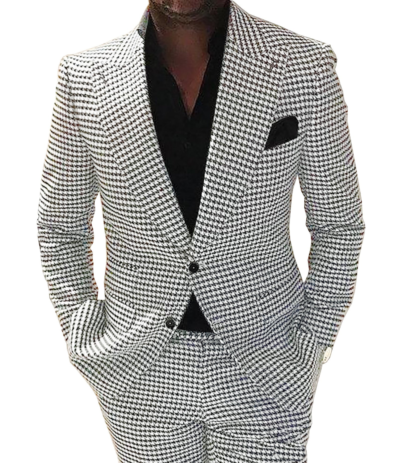 Trajes formales para hombre, esmoquin de lana/tweed con solapa de muesca para boda, graduación, blazer, trajes de padrino, 2 piezas (blazer + pantalón) 