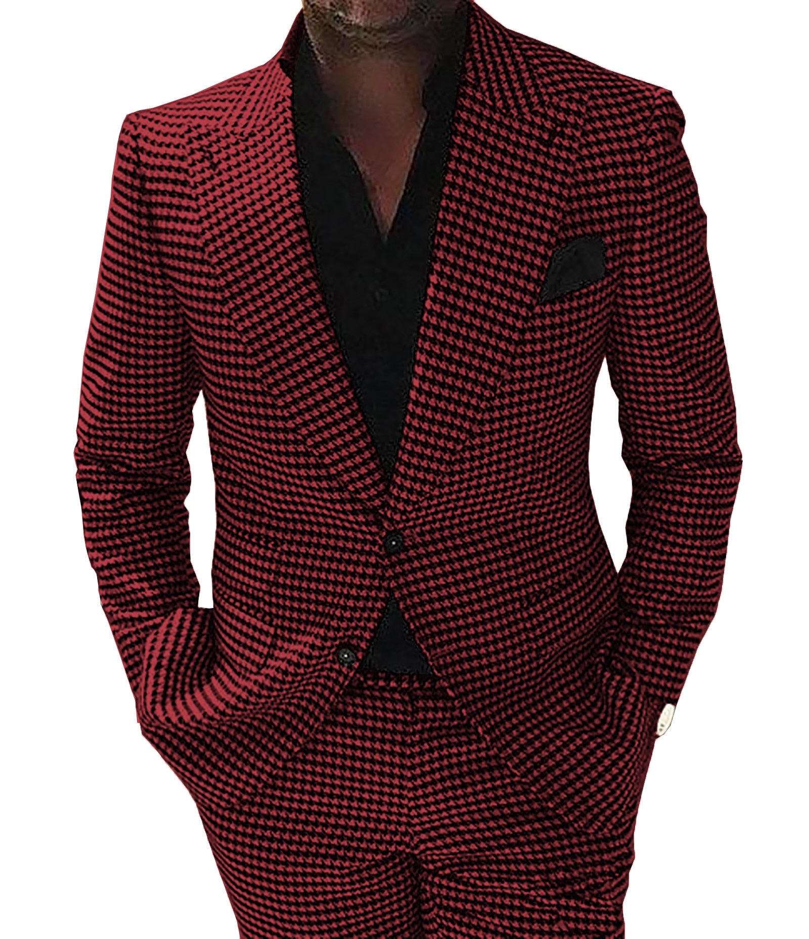 Trajes formales para hombre, esmoquin de lana/tweed con solapa de muesca para boda, graduación, blazer, trajes de padrino, 2 piezas (blazer + pantalón) 